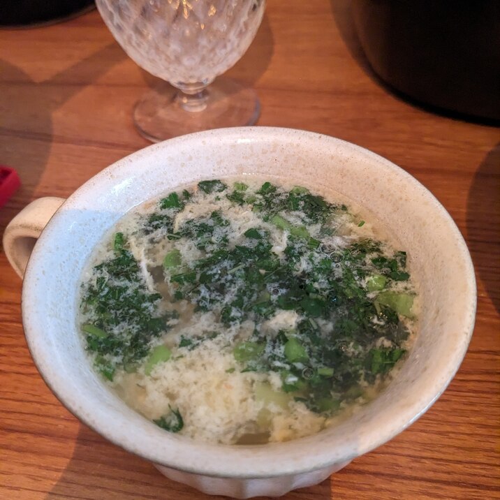 モロヘイヤの中華風玉子スープ